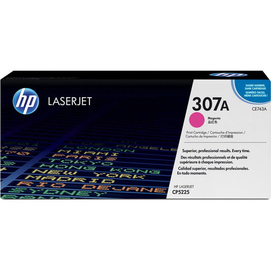 HP 307A (CE743A) Original Laser Toner Cartridge - Single Pack - Magenta - 1 Each CE743A