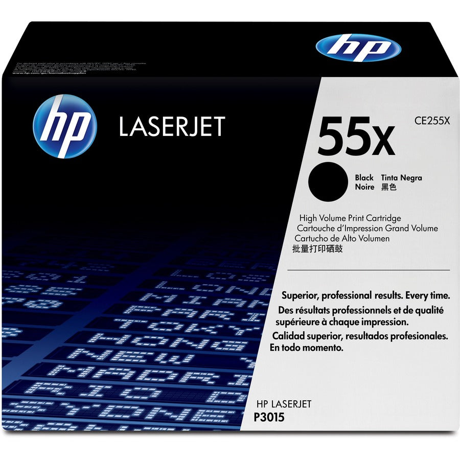 HP 55X (CE255X) Original Laser Toner Cartridge - Single Pack - Black - 1 Each CE255X