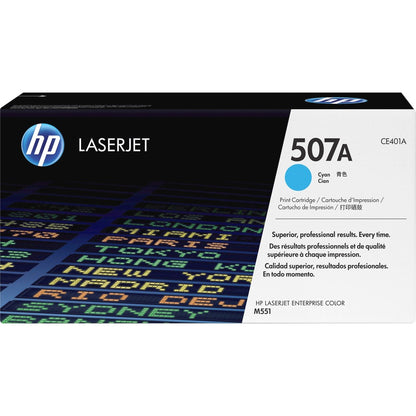 HP 507A (CE401A) Original Laser Toner Cartridge - Single Pack - Cyan - 1 Each CE401A