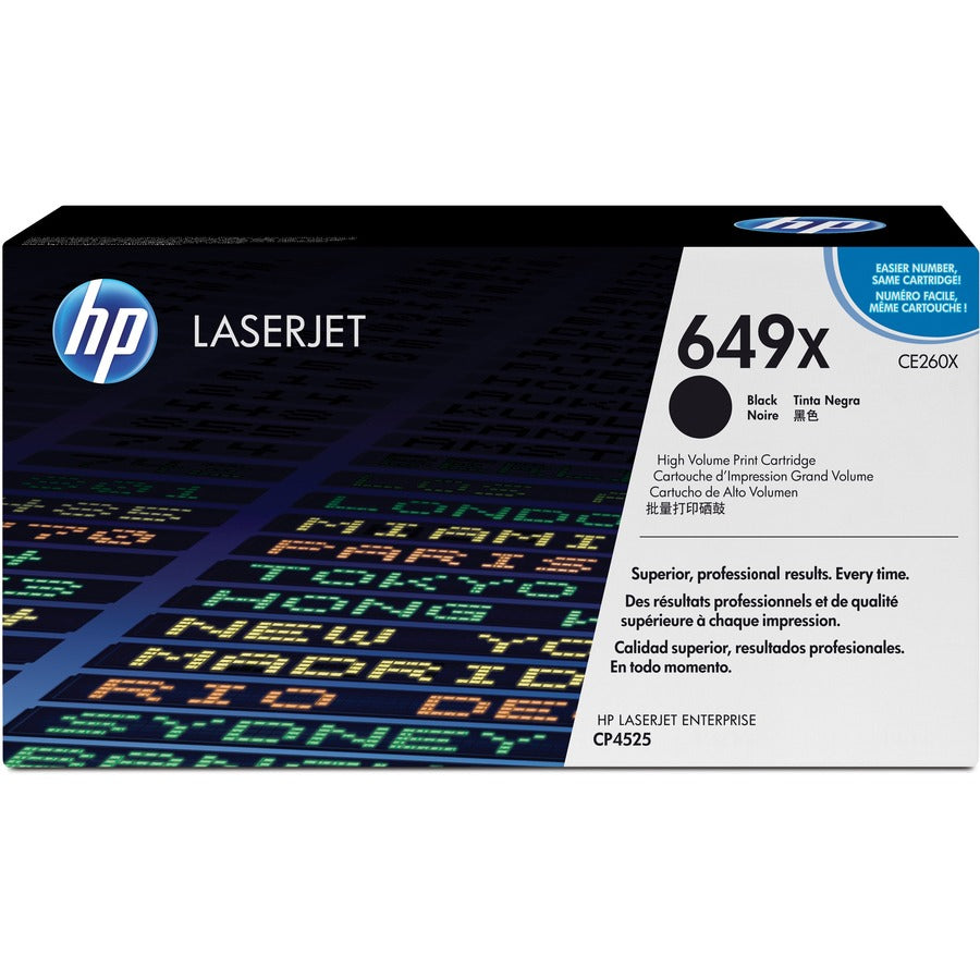 HP 649X (CE260X) Original Laser Toner Cartridge - Single Pack - Black - 1 Each CE260X