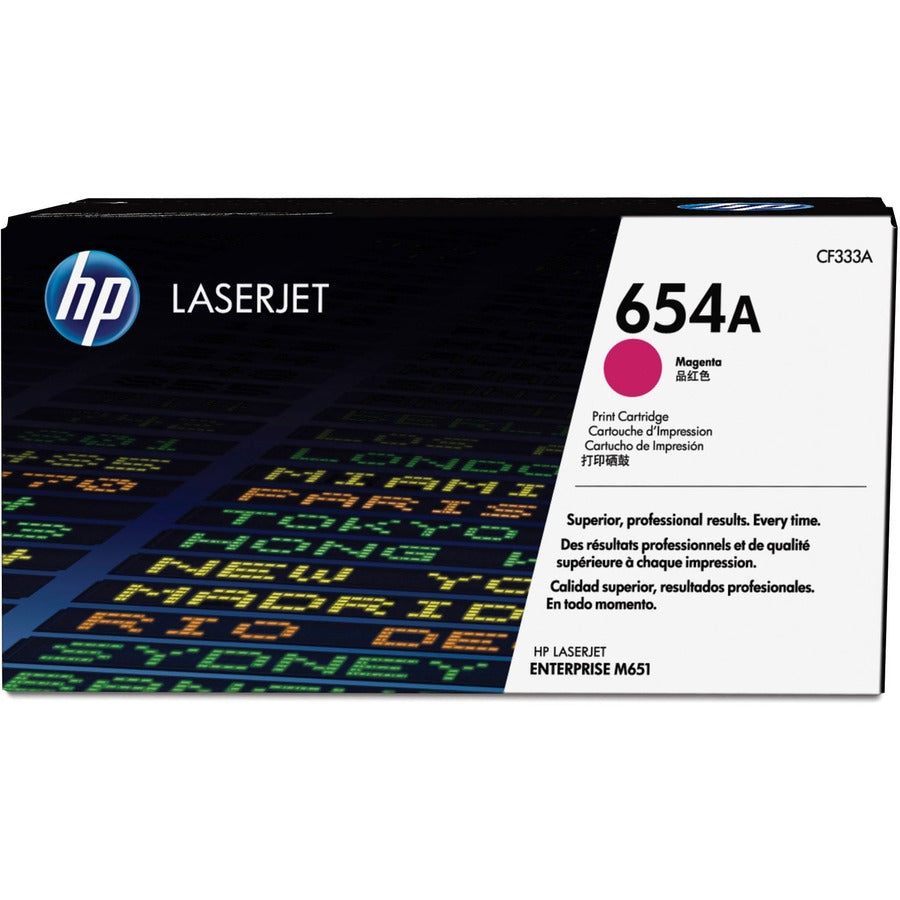 HP 654A (CF333A) Original Laser Toner Cartridge - Single Pack - Magenta - 1 Each CF333A