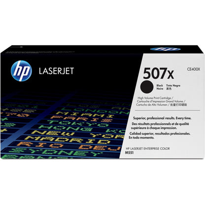 HP 507X (CE400X) Original Laser Toner Cartridge - Single Pack - Black - 1 Each CE400X