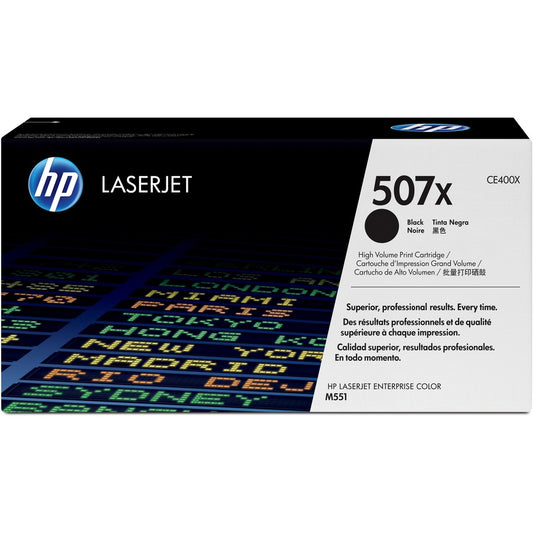 HP 507X (CE400X) Original Laser Toner Cartridge - Single Pack - Black - 1 Each CE400X