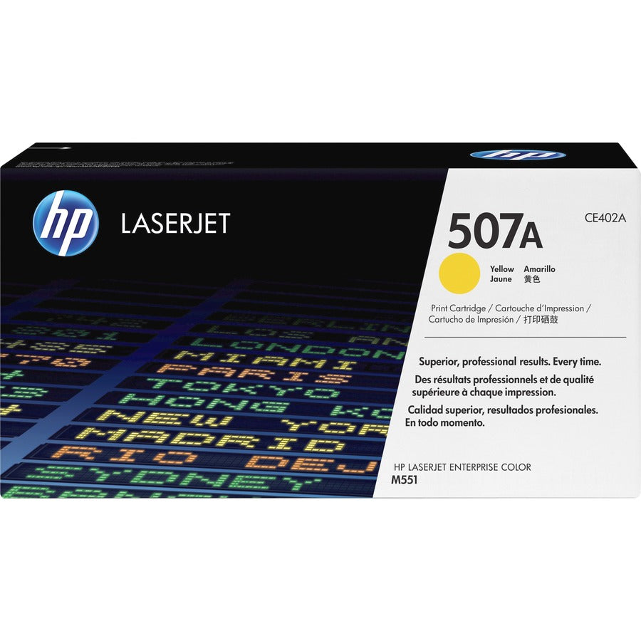 HP 507A (CE402A) Original Laser Toner Cartridge - Single Pack - Yellow - 1 Each CE402A