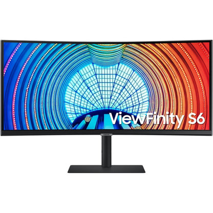 Samsung ViewFinity S6 S34A654UBN 34" UW-QHD Curved Screen LCD Monitor - 21:9 - Black LS34A654UBNXGO