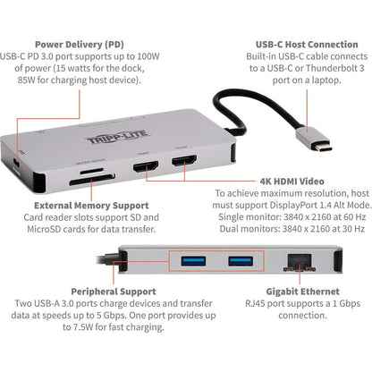 Tripp Lite U442-DOCK8G-GG Docking Station U442-DOCK8G-GG