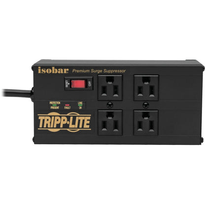 Tripp Lite Isobar Surge Protector Power Strip 4 Outlet 2 USB Charging Ports 8ft Cord - 4 x NEMA 5-15R, 2 x USB - 1440 VA - 3330 J - 120 V AC Input IBAR4ULTRAUSBB