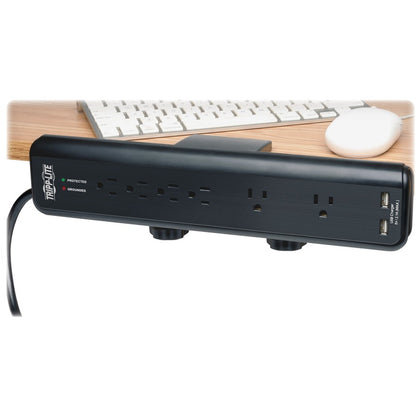 Tripp Lite Surge Protector Power Strip Desk Mount 120V USB 6 Outlet 6' Cord - 6 x NEMA 5-15R - 1875 VA - 2100 J - 120 V AC Input - 5 V DC Output TLP606DMUSB