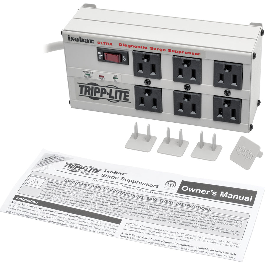 Tripp Lite Isobar Surge Protector Metal 6 Outlet 6' Cord 3330 Joules ISOBAR6ULTRA