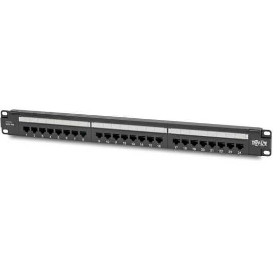 Tripp Lite N252-P24 24-Port 1U Rack-Mount Cat6 Patch Panel - PoE+ Compliant N252-P24