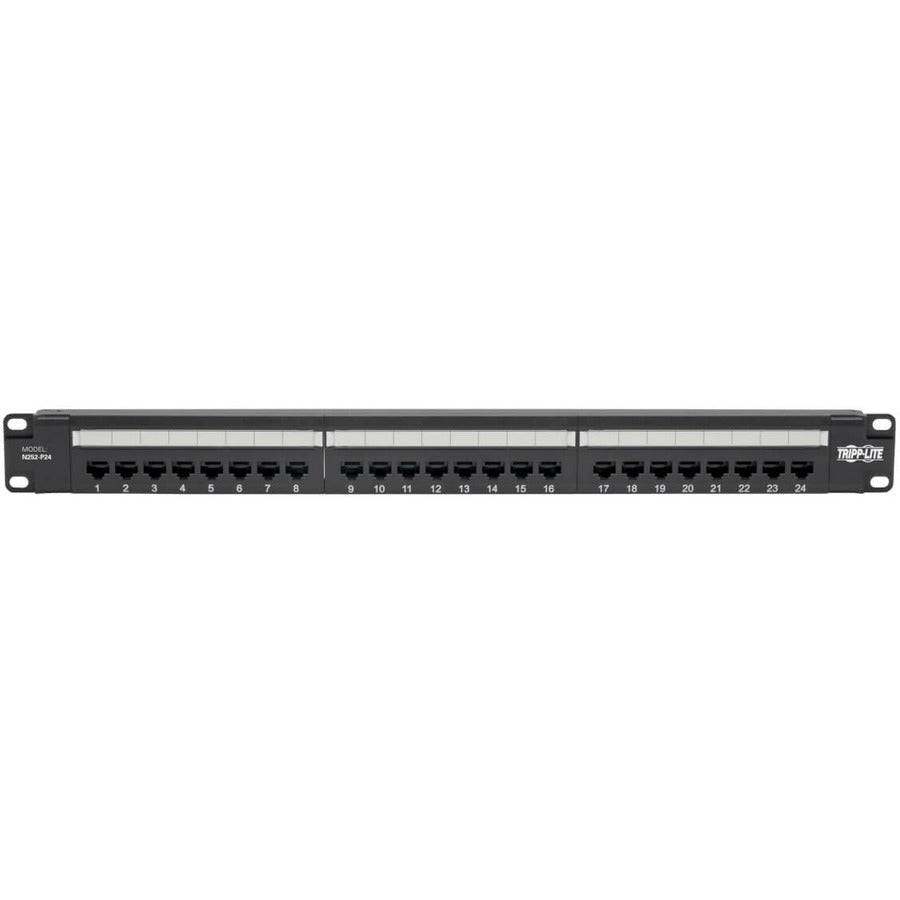 Tripp Lite N252-P24 24-Port 1U Rack-Mount Cat6 Patch Panel - PoE+ Compliant N252-P24