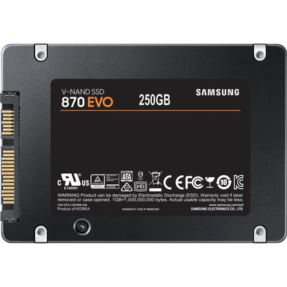 Samsung 870 EVO MZ-77E250B/AM 250 GB Solid State Drive - 2.5" Internal - SATA (SATA/600) MZ-77E250B/AM