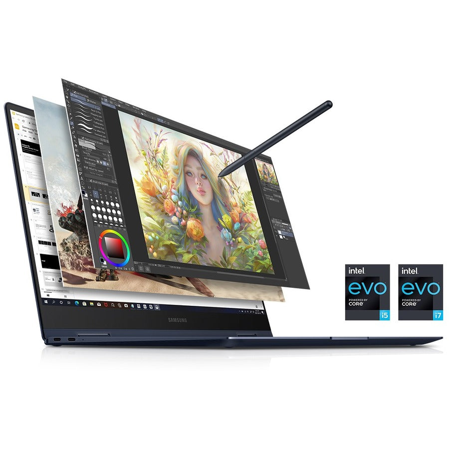 Samsung Galaxy Book Pro 360 NP950QDB-KB2CA 15.6" Touchscreen Convertible 2 in 1 Notebook - Full HD - 1920 x 1080 - Intel Core i7 11th Gen i7-1165G7 Quad-core (4 Core) 2.80 GHz - 8 GB Total RAM - 512 GB SSD - Navy Blue NP950QDB-KB2CA