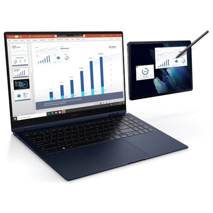 Samsung Galaxy Book Pro 360 NP950QDB-KB2CA 15.6" Touchscreen Convertible 2 in 1 Notebook - Full HD - 1920 x 1080 - Intel Core i7 11th Gen i7-1165G7 Quad-core (4 Core) 2.80 GHz - 8 GB Total RAM - 512 GB SSD - Navy Blue NP950QDB-KB2CA