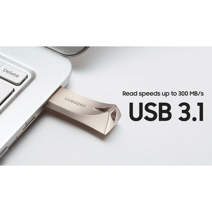 Samsung USB 3.1 Flash Drive BAR Plus 64GB Champagne Silver MUF-64BE3/AM