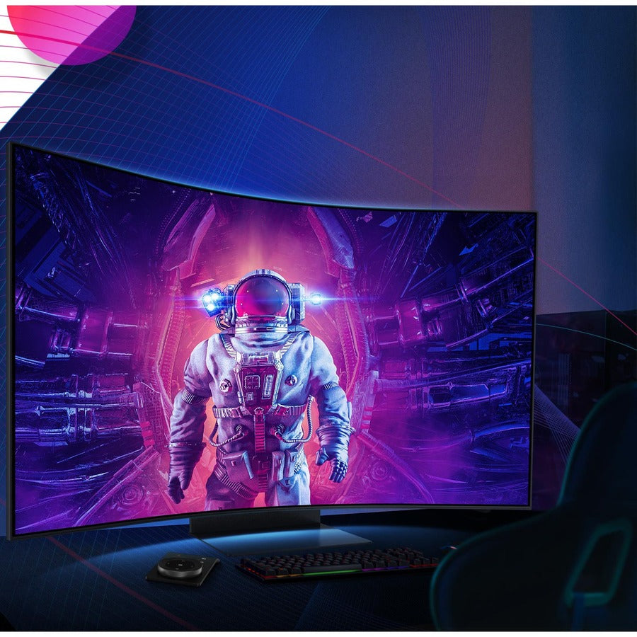 Samsung Odyssey Ark S55BG970NN 55" 4K UHD Curved Screen Quantum Mini LED Gaming LCD Monitor - 16:9 - Black LS55BG970NNXGO