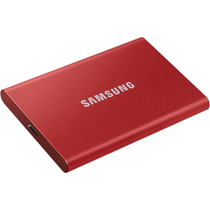 Samsung T7 MU-PC500R/AM 500 GB Portable Solid State Drive - External - PCI Express NVMe - Metallic Red MU-PC500R/AM