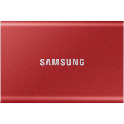 Samsung T7 MU-PC500R/AM 500 GB Portable Solid State Drive - External - PCI Express NVMe - Metallic Red MU-PC500R/AM