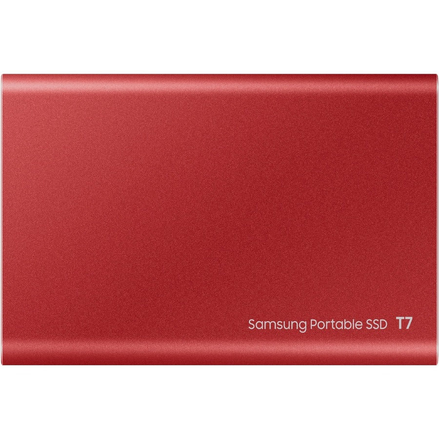 Samsung T7 MU-PC500R/AM 500 GB Portable Solid State Drive - External - PCI Express NVMe - Metallic Red MU-PC500R/AM