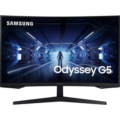 Samsung Odyssey G5 C27G55TQWN 27" WQHD Curved Screen Gaming LCD Monitor - 16:9 - Black LC27G55TQWNXZA