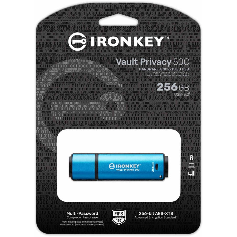 Kingston Vault Privacy 50 Series 256GB USB 3.2 (Gen 1) Type C Flash Drive IKVP50C/256GB