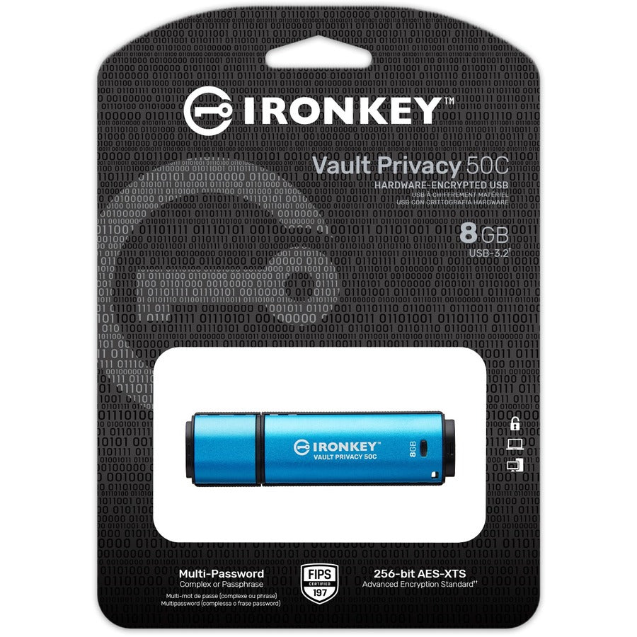 Kingston Vault Privacy 50 Series 8GB USB 3.2 (Gen 1) Type C Flash Drive IKVP50C/8GB