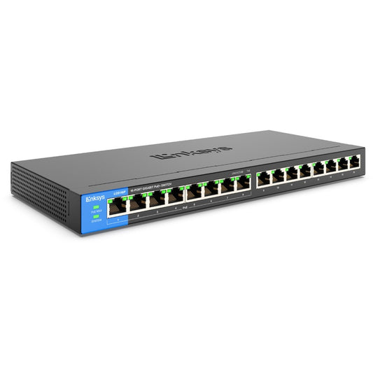 Linksys 16-Port Desktop Gigabit PoE Switch LGS116P