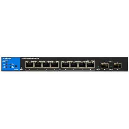 Linksys 8-Port Managed Gigabit PoE+ Switch with 2 1G SFP Uplinks LGS310MPC