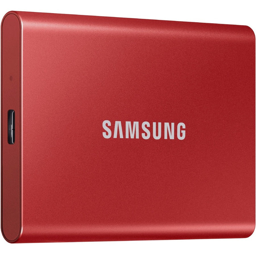 Samsung T7 MU-PC1T0R/AM 1 TB Portable Solid State Drive - External - PCI Express NVMe - Metallic Red MU-PC1T0R/AM