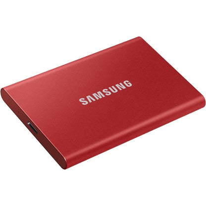 Samsung T7 MU-PC1T0R/AM 1 TB Portable Solid State Drive - External - PCI Express NVMe - Metallic Red MU-PC1T0R/AM