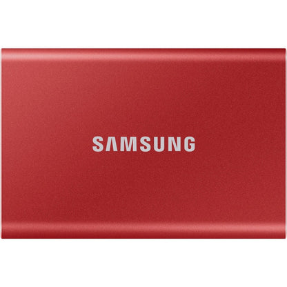 Samsung T7 MU-PC1T0R/AM 1 TB Portable Solid State Drive - External - PCI Express NVMe - Metallic Red MU-PC1T0R/AM