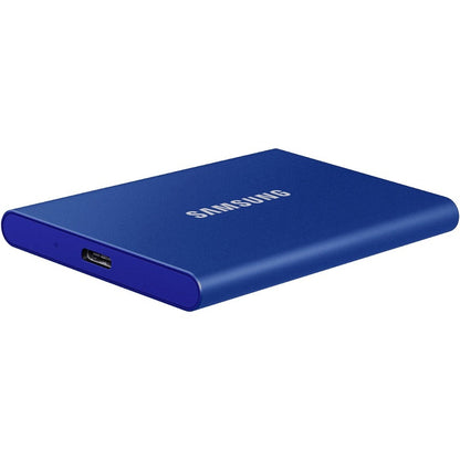 Samsung T7 MU-PC2T0H/AM 2 TB Portable Solid State Drive - External - PCI Express NVMe - Indigo Blue MU-PC2T0H/AM