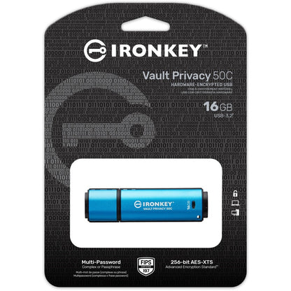 Kingston Vault Privacy 50 Series 16GB USB 3.2 (Gen 1) Type C Flash Drive IKVP50C/16GB