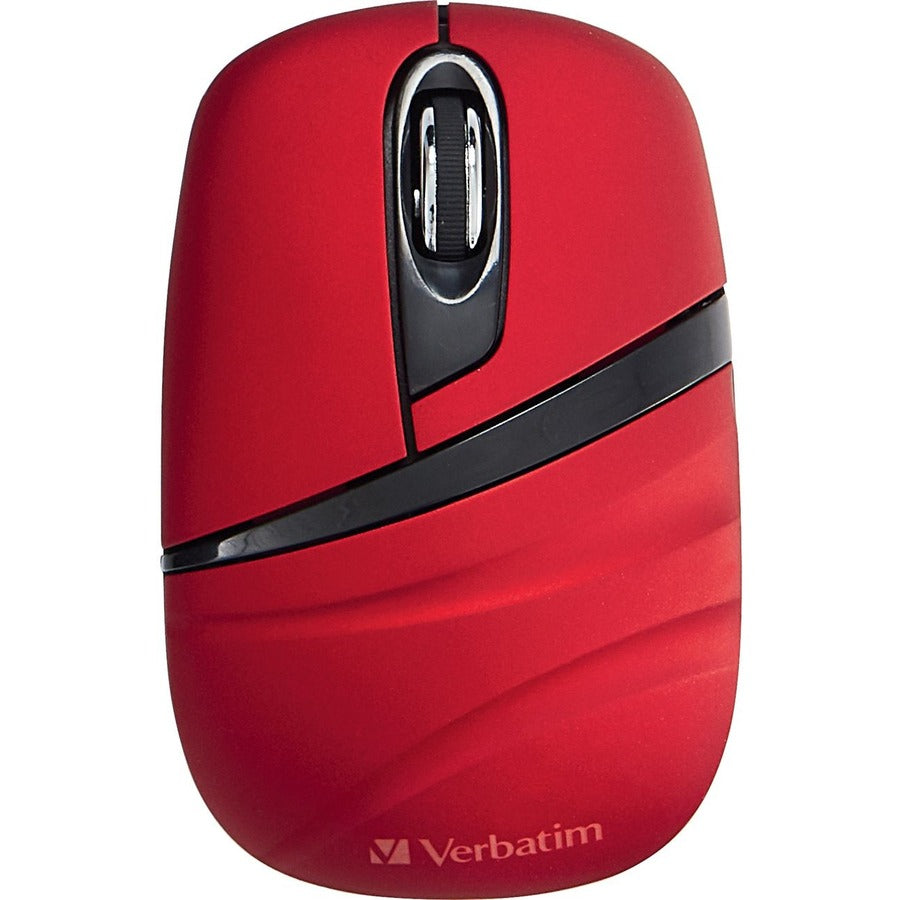 Verbatim Wireless Mini Travel Mouse, Commuter Series - Red 70706