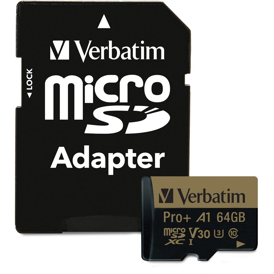 Verbatim PRO Plus 64 GB Class 10/UHS-I (U3) microSDXC - 1 Pack 70002