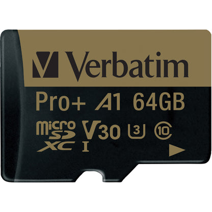 Verbatim PRO Plus 64 GB Class 10/UHS-I (U3) microSDXC - 1 Pack 70002