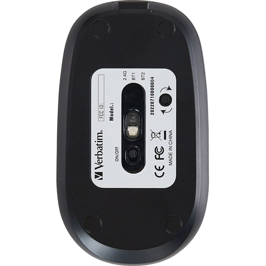 Verbatim Multi-Device Wireless Rechargeable Optical Mouse - Black 70750