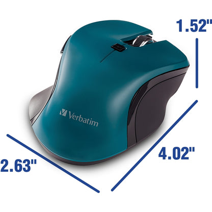 Verbatim USB-C&trade; Wireless Blue LED Mouse - Teal 70247