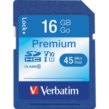 Verbatim 16GB Premium SDHC Memory Card, UHS-I V10 U1 Class 10 96808