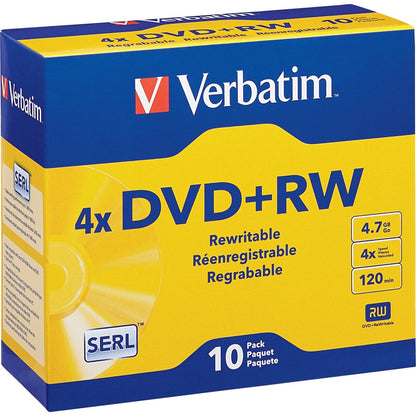 Verbatim DataLifePlus 94839 DVD Rewritable Media - DVD+RW - 4x - 4.70 GB - 10 Pack Slim Case 94839