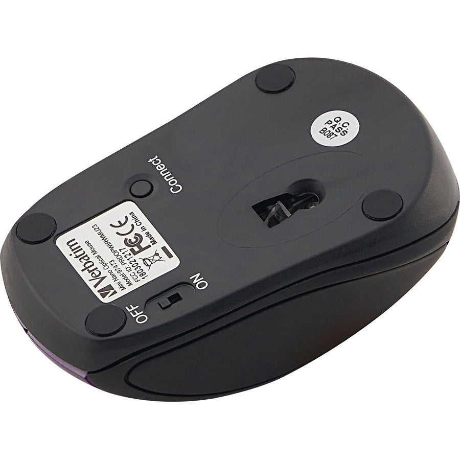 Verbatim Wireless Mini Travel Optical Mouse - Purple 97473