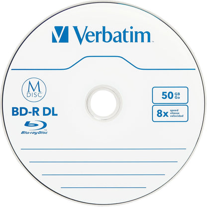 Verbatim Blu-ray Recordable Media - BD-R DL - 8x - 50 GB - 25 Pack Spindle 98924