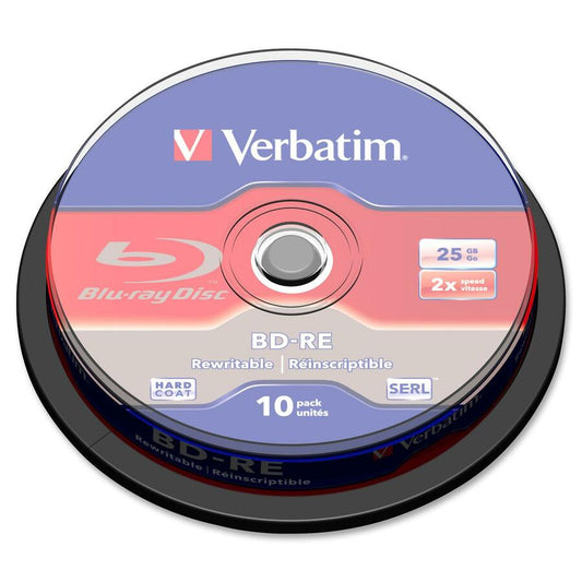 Verbatim BD-RE 25GB 2X with Branded Surface - 10pk Spindle Box 43694