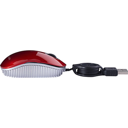 Verbatim Mini Travel Optical Mouse, Commuter Series - Red 98619