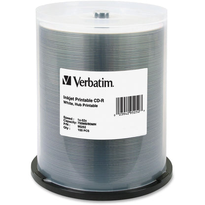 Verbatim 95252 CD Recordable Media - CD-R - 52x - 700 MB - 100 Pack Spindle 95252