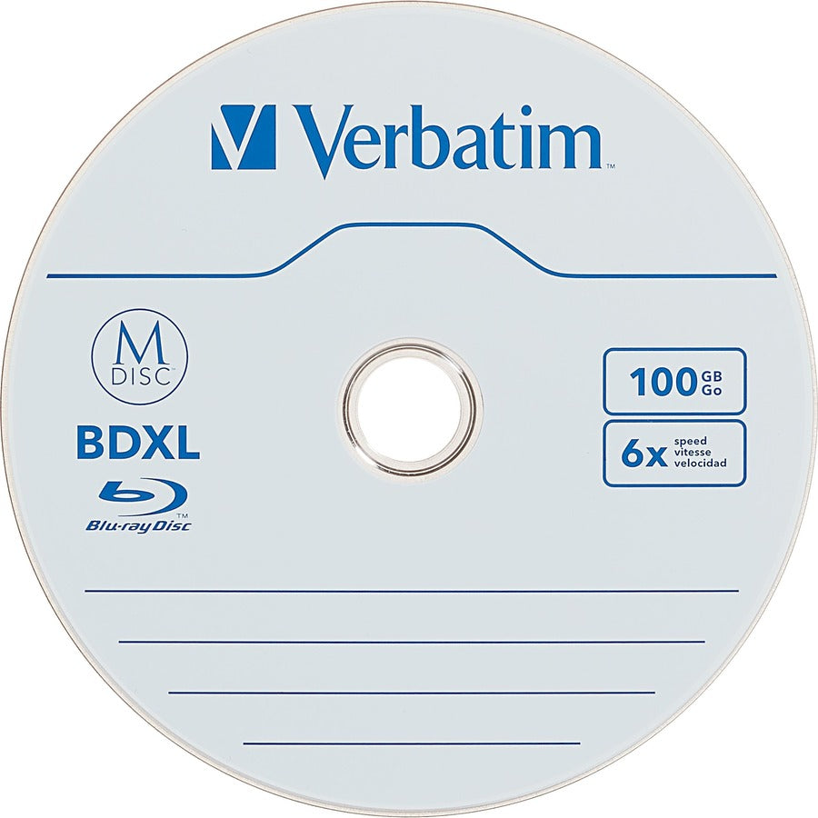 Verbatim Blu-ray Recordable Media - BDXL - 6x - 100 GB - 5 Pack Jewel Case 98913