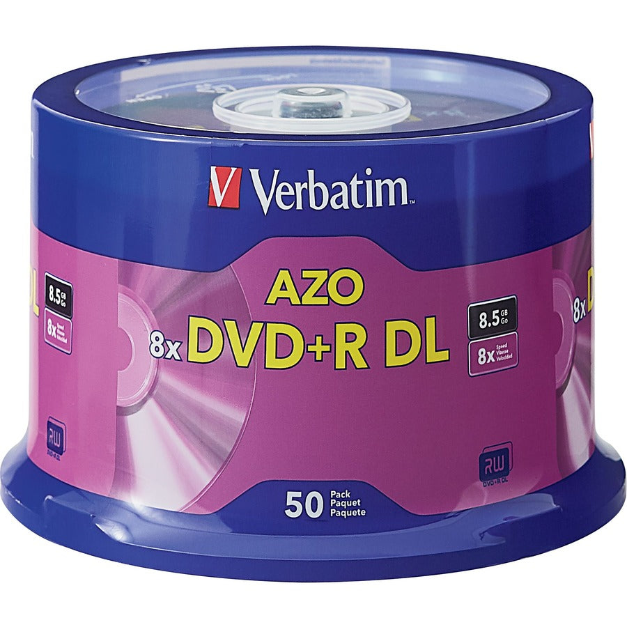 Verbatim DVD Recordable Media - DVD+R DL - 8x - 8.50 GB - 50 Pack Spindle 97000