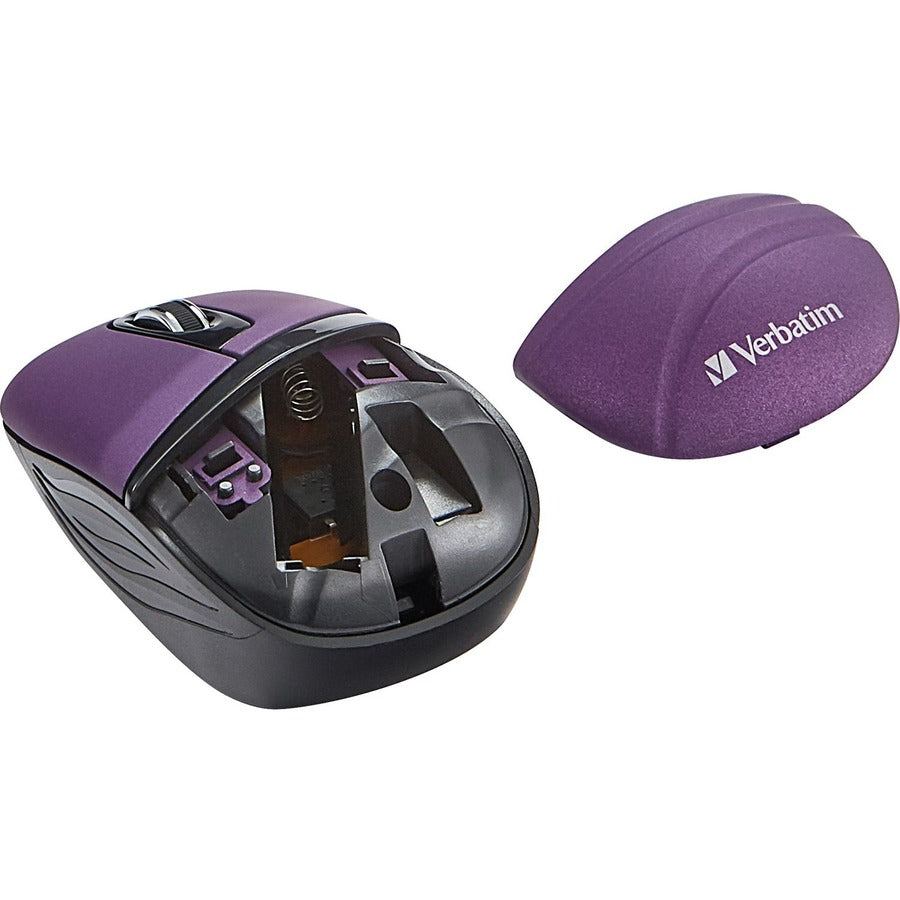 Verbatim Wireless Mini Travel Mouse, Commuter Series - Purple 70707