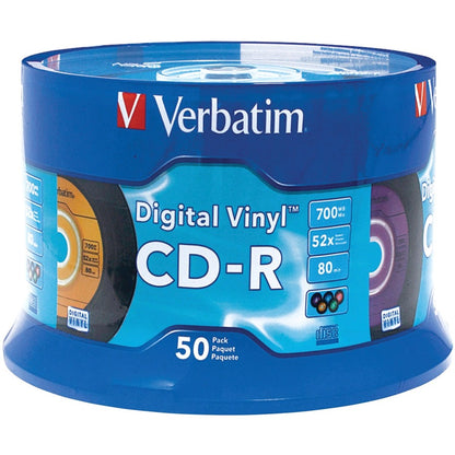 Verbatim CD-R 80min 52X with Digital Vinyl Surface - 50pk Spindle 94587