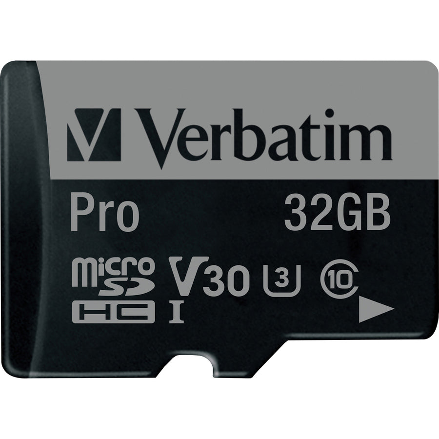 Verbatim 32GB Pro 600X microSDHC Memory Card with Adapter, UHS-I V30 U3 Class 10 47041